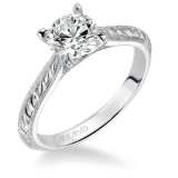 Artcarved Bridal Mounted with CZ Center Vintage Engraved Solitaire Engagement Ring Cherry 14K White Gold - 31-V517ERW-E.00 photo