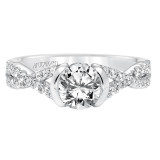 Artcarved Bridal Mounted with CZ Center Contemporary Engagement Ring Adeena 14K White Gold - 31-V596ERW-E.00 photo 2