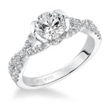 Artcarved Bridal Mounted with CZ Center Contemporary Engagement Ring Adeena 14K White Gold - 31-V596ERW-E.00 photo