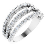 14K White 7/8 CTW Diamond Stacked Ring - 124060600P photo