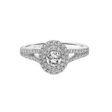 Artcarved Bridal Mounted Mined Live Center Classic One Love Engagement Ring Bree 18K White Gold - 31-V886ARW-E.01 photo 2