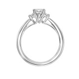 Artcarved Bridal Mounted with CZ Center Classic 3-Stone Engagement Ring Audrey 18K White Gold - 31-V869EEW-E.02 photo 3