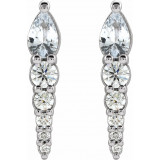 14K White Sapphire & 1/4 CTW Diamond Earrings - 870256019P photo 2