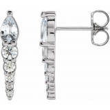 14K White Sapphire & 1/4 CTW Diamond Earrings - 870256019P photo
