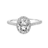 Artcarved Bridal Semi-Mounted with Side Stones Classic Halo Engagement Ring Jocelyn 14K White Gold - 31-V892EVW-E.01 photo 2