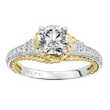 Artcarved Bridal Mounted with CZ Center Contemporary Rope Diamond Engagement Ring Seana 14K White Gold - 31-V587ERW-E.00 photo 2