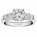True Romance Platinum 0.64ct Diamond Classic Semi Mount Engagement Ring photo