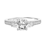 Artcarved Bridal Mounted with CZ Center Classic Diamond 3-Stone Engagement Ring Thea 14K White Gold - 31-V813ERW-E.00 photo 2