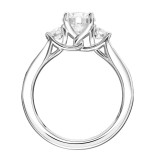 Artcarved Bridal Mounted with CZ Center Classic Diamond 3-Stone Engagement Ring Thea 14K White Gold - 31-V813ERW-E.00 photo 3