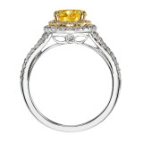 Artcarved Bridal Mounted with CZ Center Classic Halo Engagement Ring Lena 14K White Gold Primary & 14K Yellow Gold - 31-V550HVA-E.00 photo 3