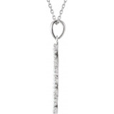 14K White 1/4CTW Diamond Petite Treble Clef 16 Necklace - 8584160000P photo 2