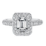 Artcarved Bridal Mounted with CZ Center Classic Pave Halo Engagement Ring Betsy 14K White Gold - 31-V378EEW-E.00 photo 2