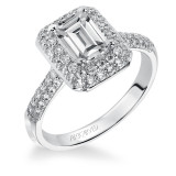 Artcarved Bridal Mounted with CZ Center Classic Pave Halo Engagement Ring Betsy 14K White Gold - 31-V378EEW-E.00 photo
