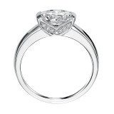 Artcarved Bridal Semi-Mounted with Side Stones Contemporary Engagement Ring Leona 14K White Gold - 31-V443EVW-E.01 photo 3
