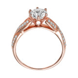 Artcarved Bridal Mounted with CZ Center Contemporary Twist Diamond Engagement Ring Calla 14K Rose Gold - 31-V200ERR-E.00 photo 3