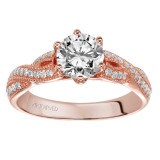 Artcarved Bridal Mounted with CZ Center Contemporary Twist Diamond Engagement Ring Calla 14K Rose Gold - 31-V200ERR-E.00 photo 4