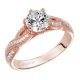 Artcarved Bridal Mounted with CZ Center Contemporary Twist Diamond Engagement Ring Calla 14K Rose Gold - 31-V200ERR-E.00 photo