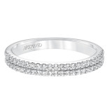 Artcarved Bridal Mounted with Side Stones Classic Halo Diamond Wedding Band Dorothy 14K White Gold - 31-V610W-L.00 photo 2
