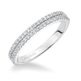 Artcarved Bridal Mounted with Side Stones Classic Halo Diamond Wedding Band Dorothy 14K White Gold - 31-V610W-L.00 photo