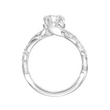 Artcarved Bridal Mounted with CZ Center Contemporary Floral Halo Engagement Ring Petaluma 18K White Gold - 31-V901ERW-E.02 photo 3