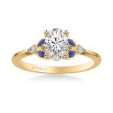 Artcarved Bridal Semi-Mounted with Side Stones Contemporary Engagement Ring 18K Yellow Gold & Blue Sapphire - 31-V1031SEVY-E.03 photo 2