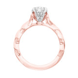 Artcarved Bridal Mounted with CZ Center Contemporary Floral Solitaire Engagement Ring Cherie 18K Rose Gold - 31-V773ERR-E.02 photo 3