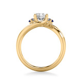 Artcarved Bridal Mounted with CZ Center Contemporary Engagement Ring 18K Yellow Gold & Blue Sapphire - 31-V1030SERY-E.02 photo 3