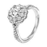 Artcarved Bridal Mounted with CZ Center Contemporary Floral Halo Engagement Ring Natasha 14K White Gold - 31-V452ERW-E.00 photo 4