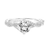 Artcarved Bridal Semi-Mounted with Side Stones Contemporary Twist Diamond Engagement Ring Becca 14K White Gold - 31-V772ERW-E.01 photo 2