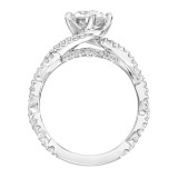 Artcarved Bridal Semi-Mounted with Side Stones Contemporary Twist Diamond Engagement Ring Becca 14K White Gold - 31-V772ERW-E.01 photo 3