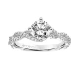 Artcarved Bridal Semi-Mounted with Side Stones Contemporary Twist Diamond Engagement Ring Becca 14K White Gold - 31-V772ERW-E.01 photo 4