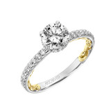 Artcarved Bridal Semi-Mounted with Side Stones Classic Lyric Diamond Engagement Ring Brianne 14K White Gold Primary & 14K Yellow Gold - 31-V913ERWY-E.01 photo 2