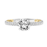 Artcarved Bridal Semi-Mounted with Side Stones Classic Lyric Diamond Engagement Ring Brianne 14K White Gold Primary & 14K Yellow Gold - 31-V913ERWY-E.01 photo 3