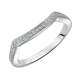 Artcarved Bridal Mounted with Side Stones Vintage Diamond Wedding Band Lucia 14K White Gold - 31-V477W-L.00 photo