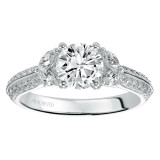 Artcarved Bridal Mounted with CZ Center Contemporary Engagement Ring Loretta 14K White Gold - 31-V445ERW-E.00 photo 3