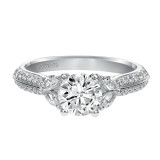 Artcarved Bridal Mounted with CZ Center Contemporary Engagement Ring Loretta 14K White Gold - 31-V445ERW-E.00 photo