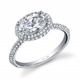 0.51tw Semi-Mount Engagement Ring With 7.5X5 Oval Head photo