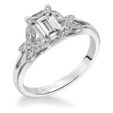 Artcarved Bridal Semi-Mounted with Side Stones Vintage Engagement Ring Camila 14K White Gold - 31-V307EEW-E.01 photo