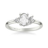 Artcarved Bridal Mounted Mined Live Center Contemporary Diamond Engagement Ring 14K White Gold - 31-V1017DVW-E.00 photo 2