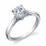 0.03tw Semi-Mount Engagement Ring With 1ct Round Head photo