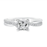 Artcarved Bridal Mounted with CZ Center Contemporary Twist Diamond Engagement Ring Tate 14K White Gold - 31-V671ECW-E.00 photo 2