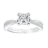 Artcarved Bridal Mounted with CZ Center Contemporary Twist Diamond Engagement Ring Tate 14K White Gold - 31-V671ECW-E.00 photo 4