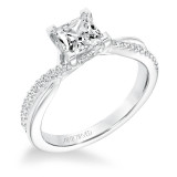 Artcarved Bridal Mounted with CZ Center Contemporary Twist Diamond Engagement Ring Tate 14K White Gold - 31-V671ECW-E.00 photo