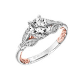 Artcarved Bridal Mounted with CZ Center Classic Lyric Engagement Ring Credence 14K White Gold Primary & 14K Rose Gold - 31-V916GRWR-E.00 photo 2