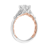 Artcarved Bridal Mounted with CZ Center Classic Lyric Engagement Ring Credence 14K White Gold Primary & 14K Rose Gold - 31-V916GRWR-E.00 photo