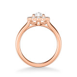 Artcarved Bridal Mounted Mined Live Center Classic Rose Goldcut Halo Engagement Ring Irma 18K Rose Gold - 31-V967CRR-E.01 photo 3