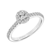 Artcarved Bridal Mounted Mined Live Center Classic One Love Halo Engagement Ring Layla 18K White Gold - 31-V324XRW-E.01 photo