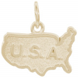 14k Gold USA Map Charm photo