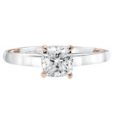 Artcarved Bridal Semi-Mounted with Side Stones Contemporary Rope Solitaire Engagement Ring Cameron 14K White Gold Primary & 14K Rose Gold - 31-V589FUR-E.01 photo 2