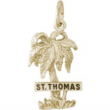 14k Gold St. Thomas Palm w/ Sign Charm photo